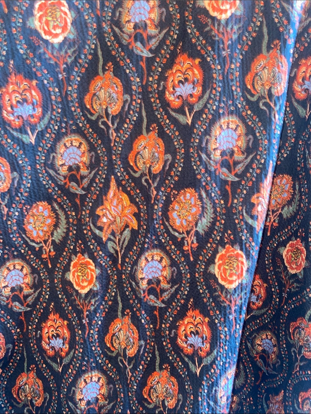 Women's Navy Floral Button-Front Top - Picture 4 of 5